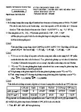 Kì thi chọn học sinh giỏi THPT chuyên  Duyên hải bắc bộ năm 2015 môn Hoá học lớp 10